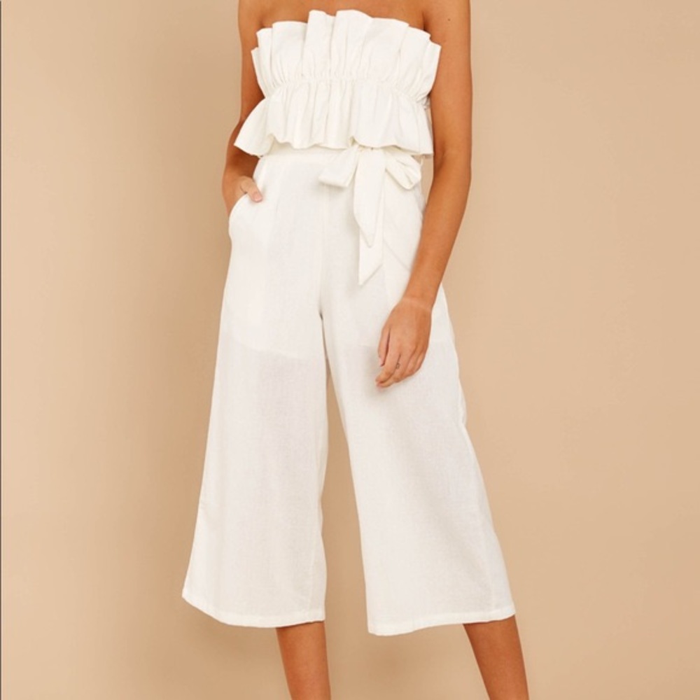 NWT Saints & Secrets strapless White Jumpsuit Strapless One Piece